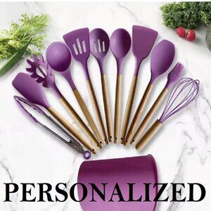 Personalized Silicone Utensils 12 PCs silicone spatula  spoon set kitchen set